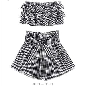Gingham two piece set